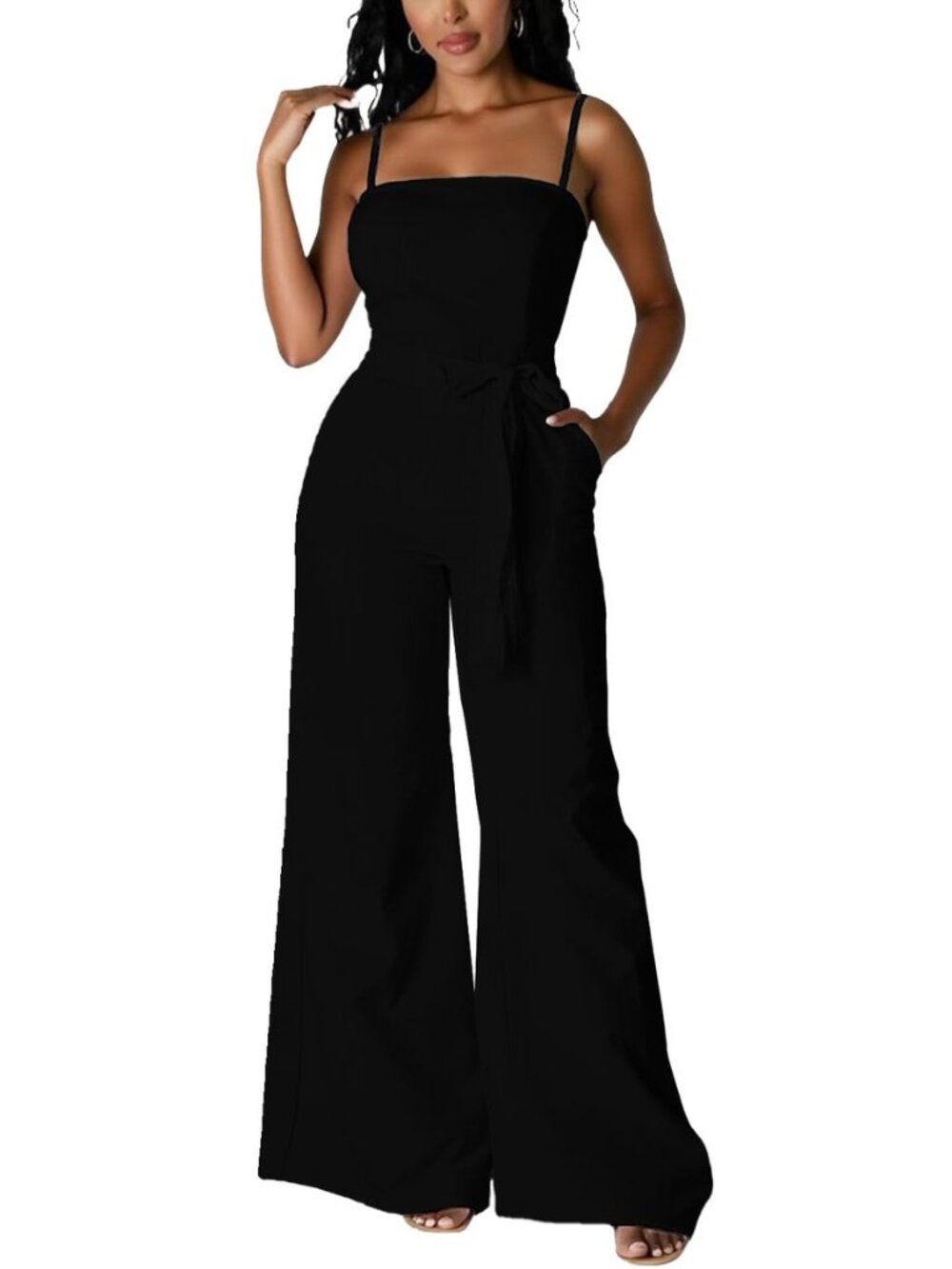 Jumpsuits for Women Dressy Summer Sleeveless Wide Leg Long Work Rompers